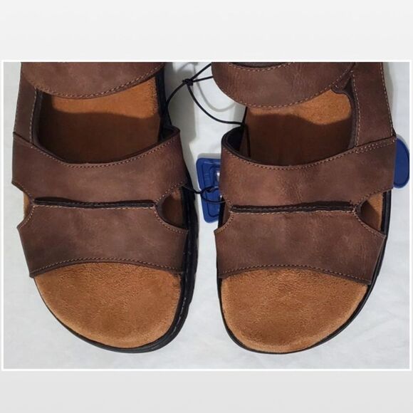 New Men Brown Fisherman Sandals Hiking Shoes Dr. Scholls Size 9 - Picture 10 of 16